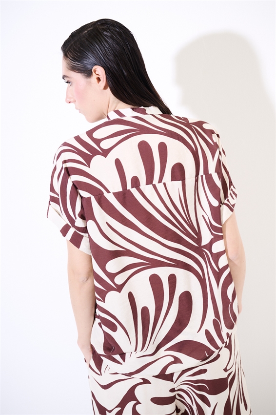 CAMICIA OVER CON NODO A FANTASIA MORO