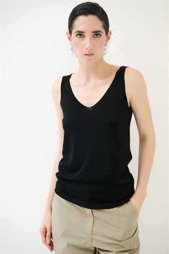 CANOTTA DOPPIO V IN VISCOSA NERO