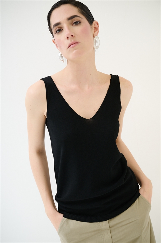 CANOTTA DOPPIO V IN VISCOSA NERO