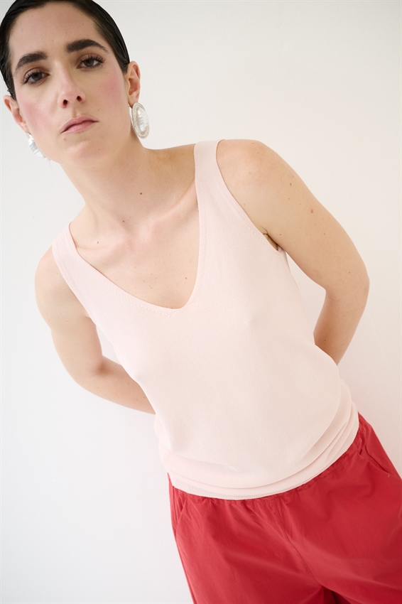 CANOTTA DOPPIO V IN VISCOSA ROSA