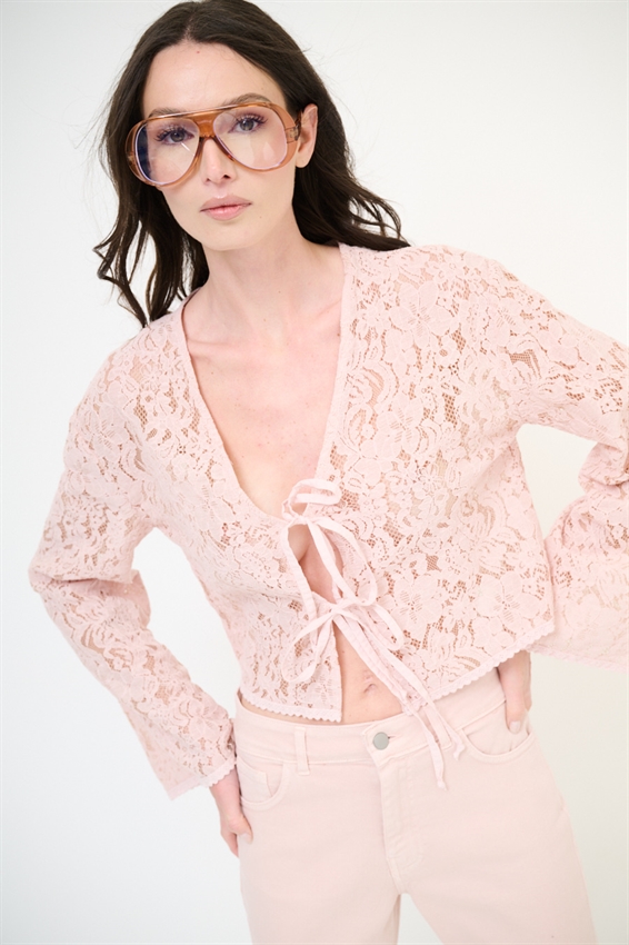 BLUSA CON LACCINI IN PIZZO