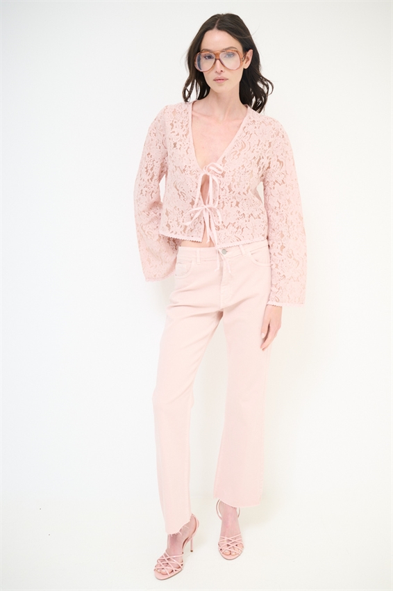 BLUSA CON LACCINI IN PIZZO