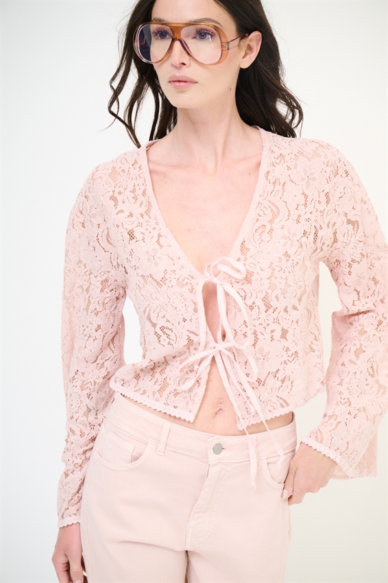 BLUSA CON LACCINI IN PIZZO