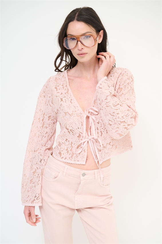 BLUSA CON LACCINI IN PIZZO