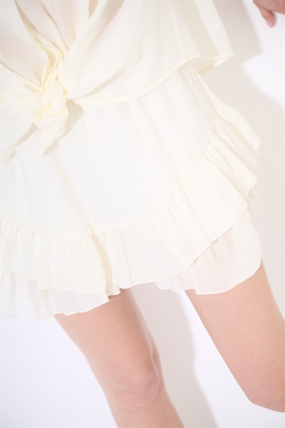 MINIGONNA BALLOON CON SHORTS BURRO