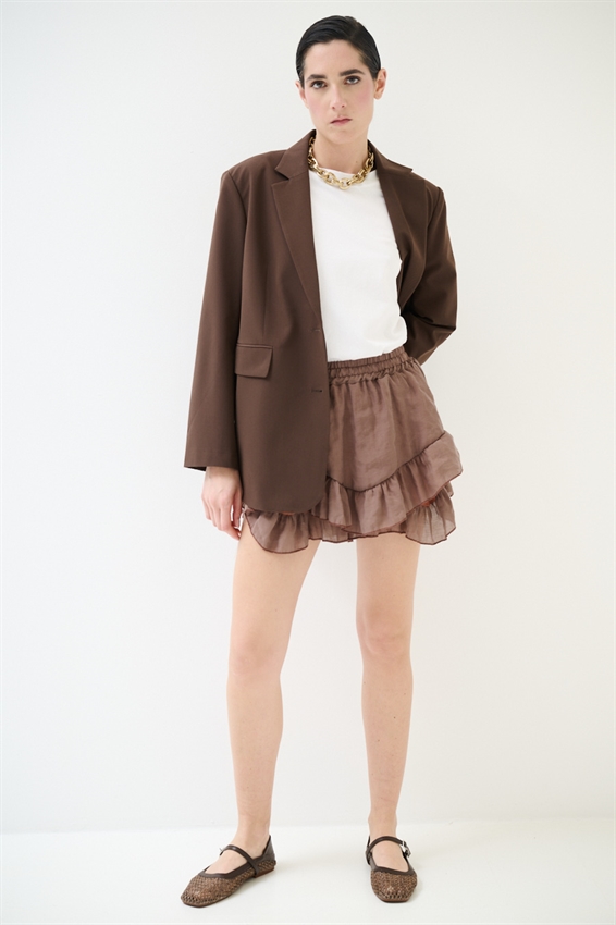 MINIGONNA BALLOON CON SHORTS MORO