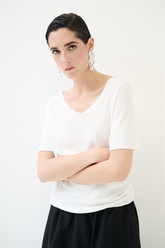 MAGLIA SCOLLO V INTEGRALE BIANCO