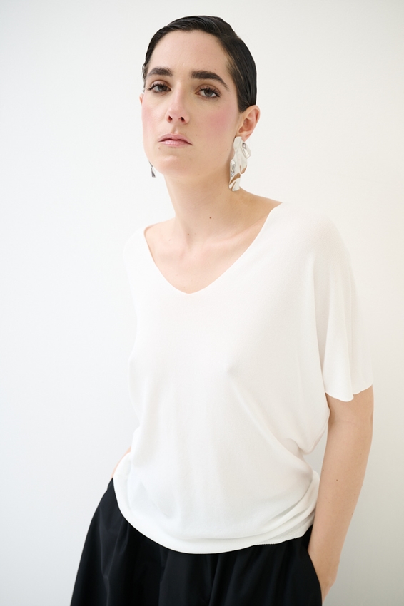 MAGLIA SCOLLO V INTEGRALE BIANCO