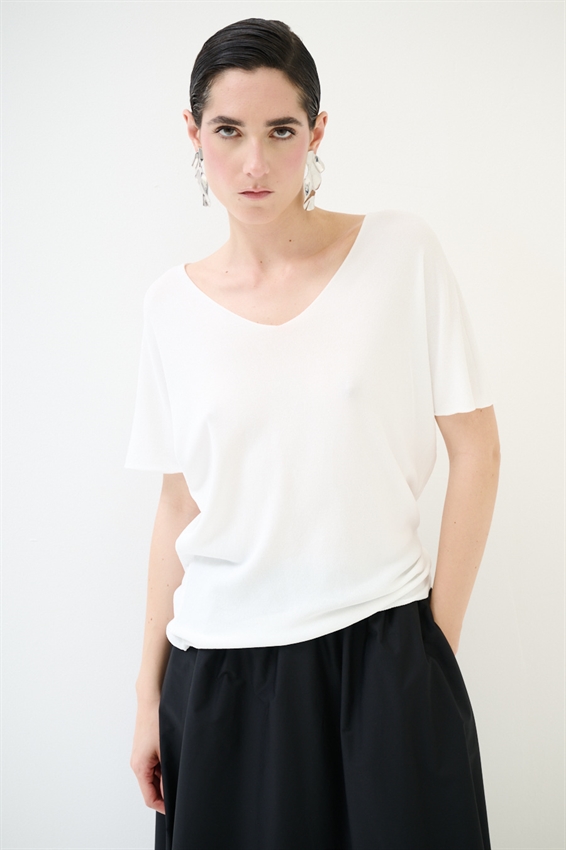 MAGLIA SCOLLO V INTEGRALE BIANCO