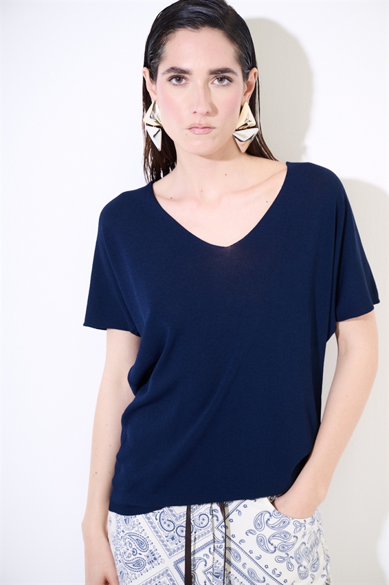 MAGLIA SCOLLO V INTEGRALE BLU