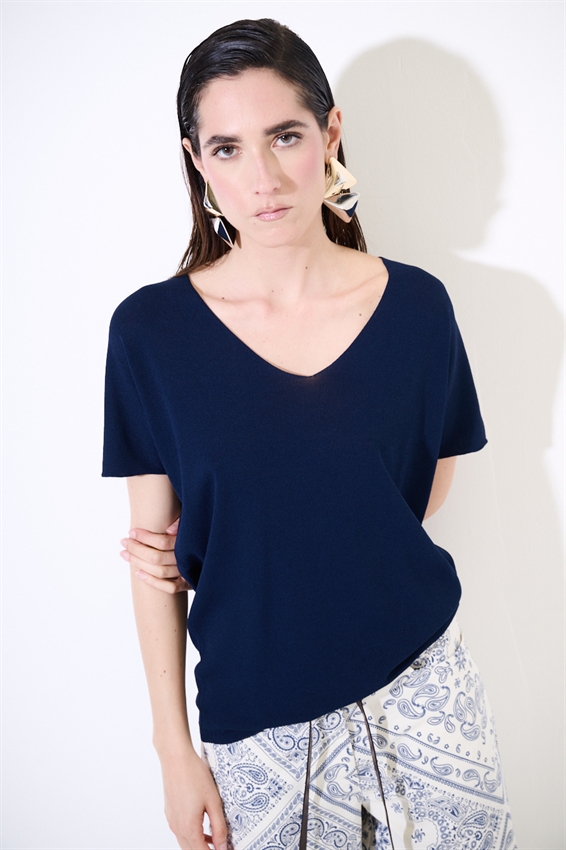 MAGLIA SCOLLO V INTEGRALE BLU