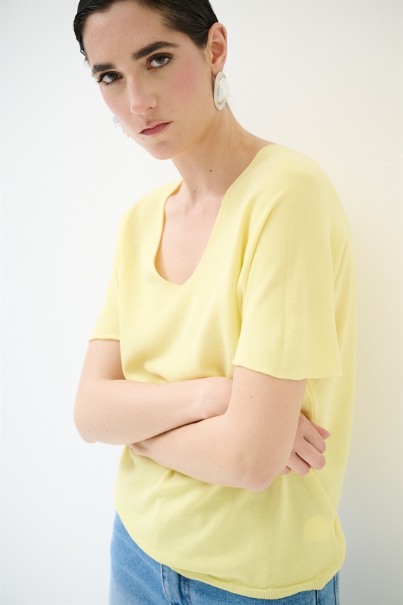 MAGLIA SCOLLO V INTEGRALE GIALLO