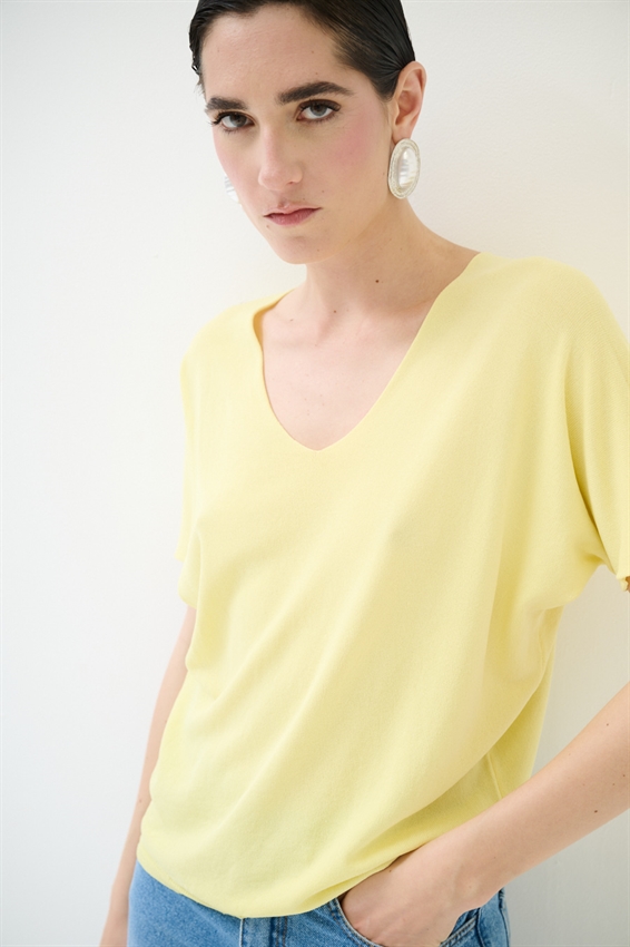 MAGLIA SCOLLO V INTEGRALE GIALLO