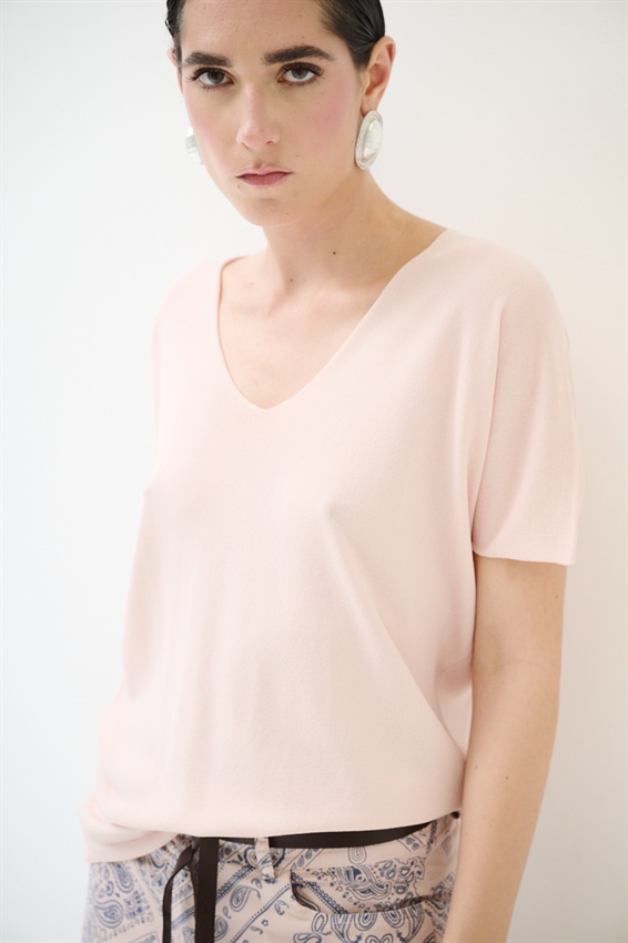 MAGLIA SCOLLO V INTEGRALE ROSA