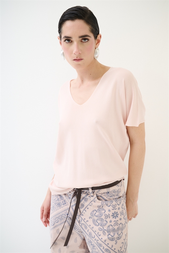 MAGLIA SCOLLO V INTEGRALE ROSA