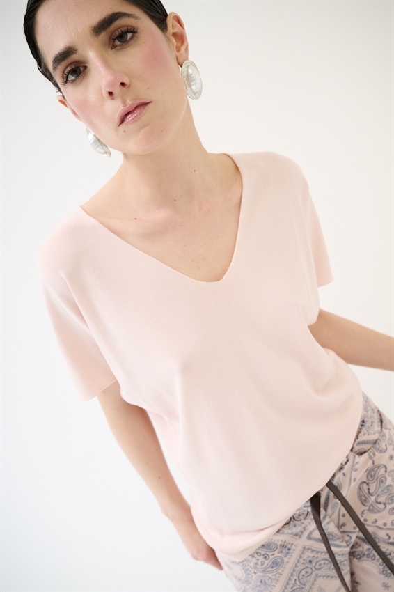 MAGLIA SCOLLO V INTEGRALE ROSA