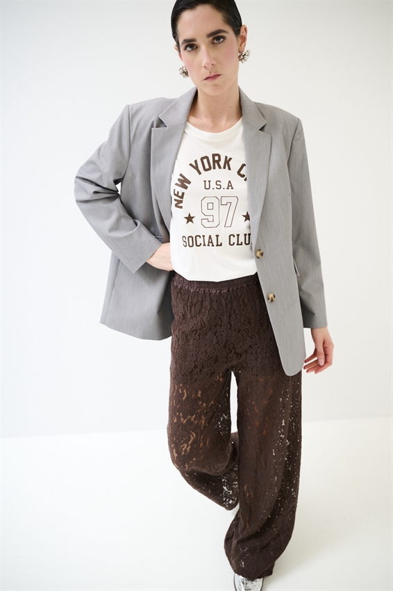 PANTALONE IN PIZZO CON FODERA MUSSOLA MORO