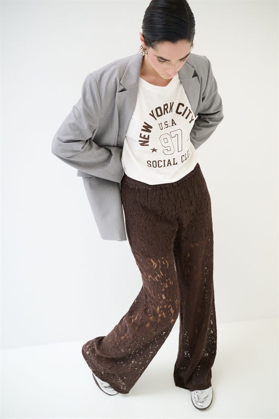 PANTALONE IN PIZZO CON FODERA MUSSOLA MORO