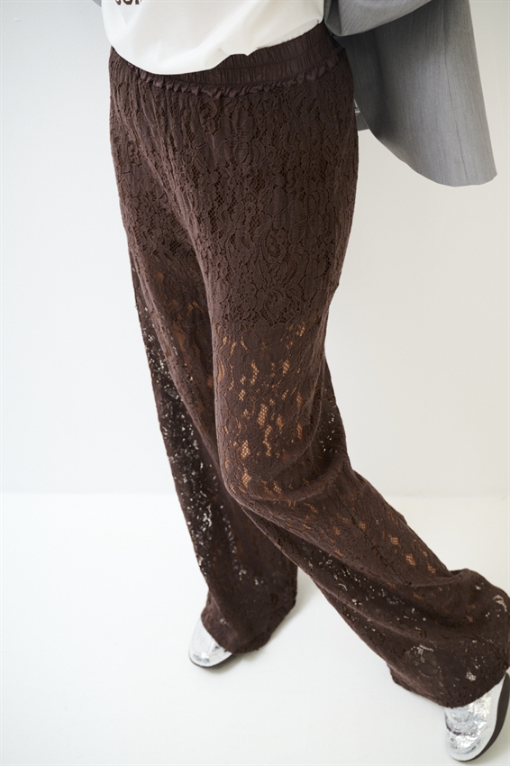 PANTALONE IN PIZZO CON FODERA MUSSOLA MORO