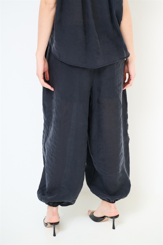 PANTALONE BALLOON CON FODERA IN COTONE NERO