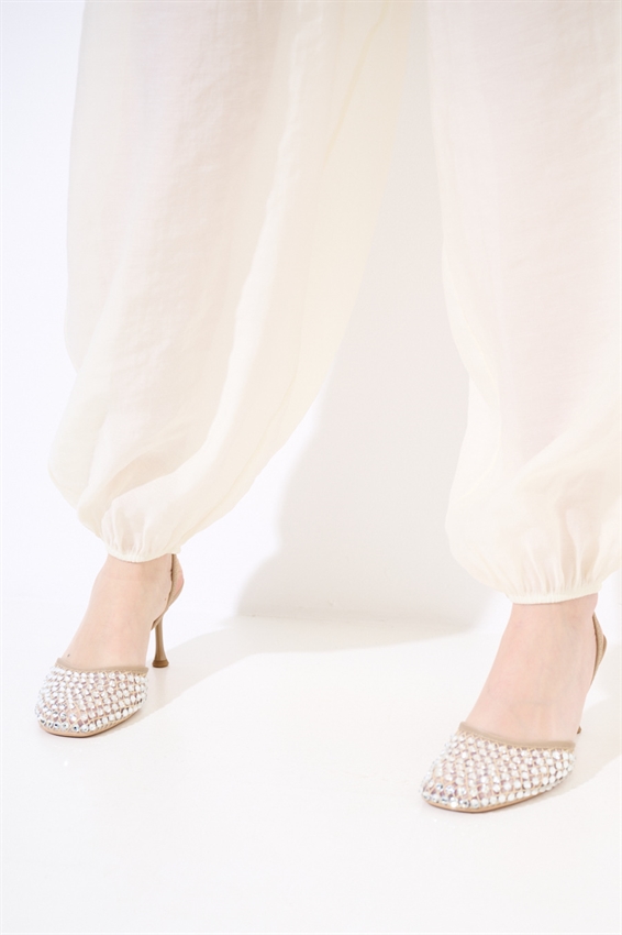 PANTALONE BALLOON CON FODERA IN COTONE BURRO