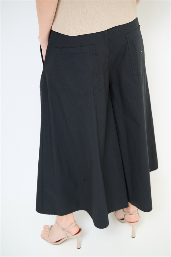 PANTAGONNA CON ELASTICO IN TELA NERO