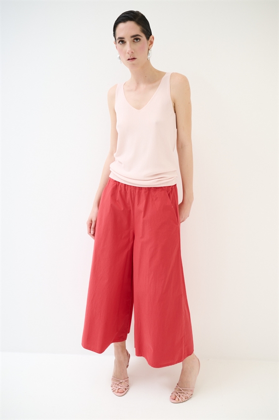 PANTAGONNA CON ELASTICO IN TELA ROSSO