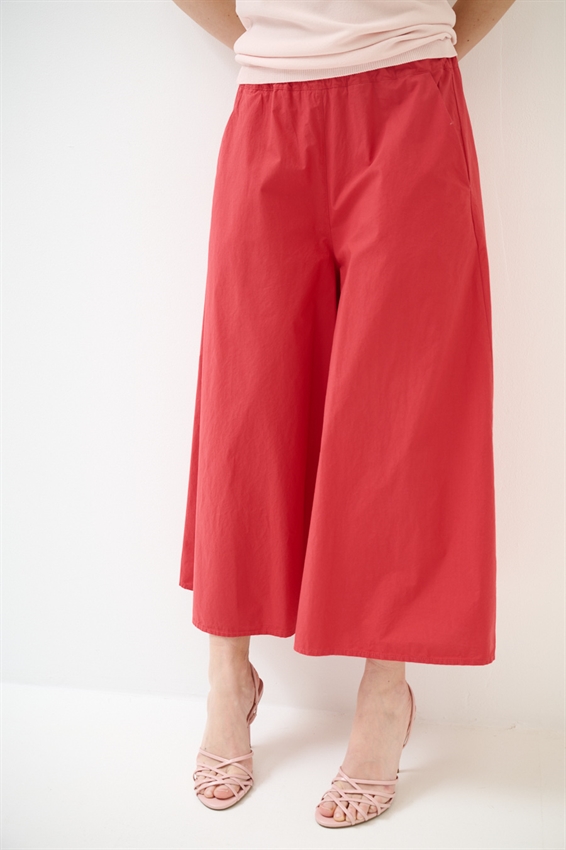 PANTAGONNA CON ELASTICO IN TELA ROSSO