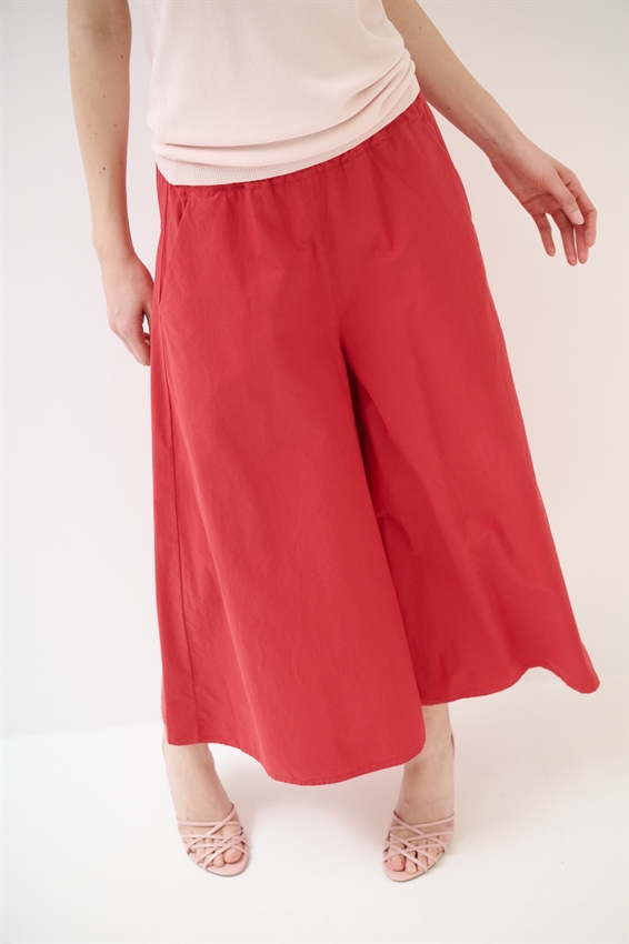 PANTAGONNA CON ELASTICO IN TELA ROSSO