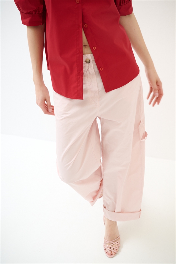 PANTALONE IN TELA CON TASCONI DIETRO E LACCIO