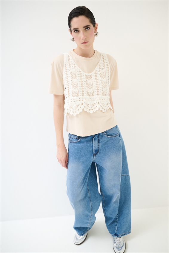T-SHIRT OVER CON TOP MACRAME