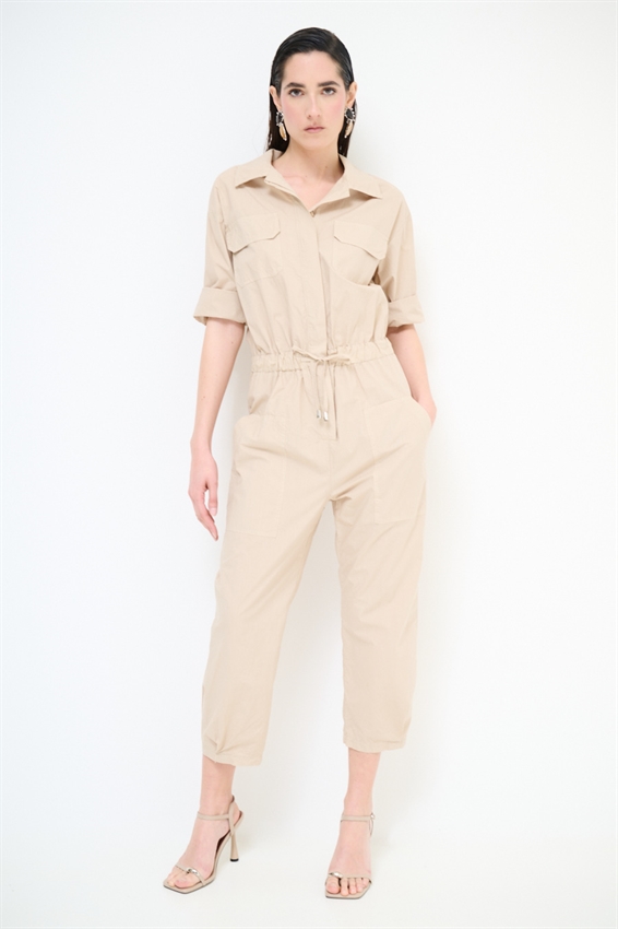 TUTA INTERA CON TASCHE IN TELA SAFARI