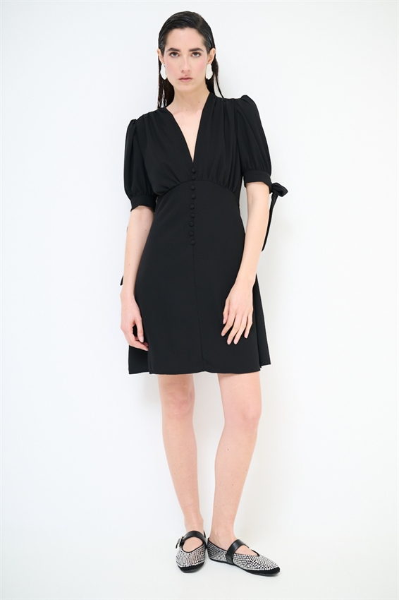 ABITO CORTO CON BOTTONI FODERATI NERO