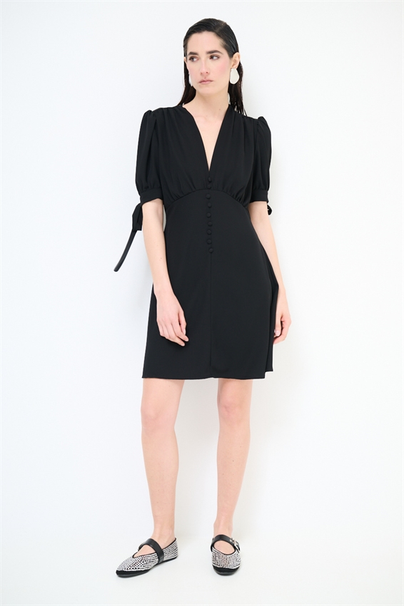 ABITO CORTO CON BOTTONI FODERATI NERO