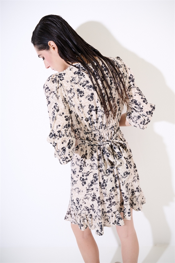 ABITO CORTO CON STAMPA E FIOCCO BURRO