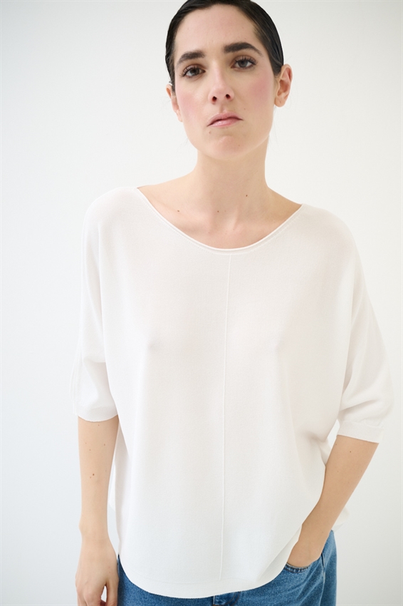 MAGLIA OVER CON MANICA PIPISTRELLO E RIGA DAV. BIANCO