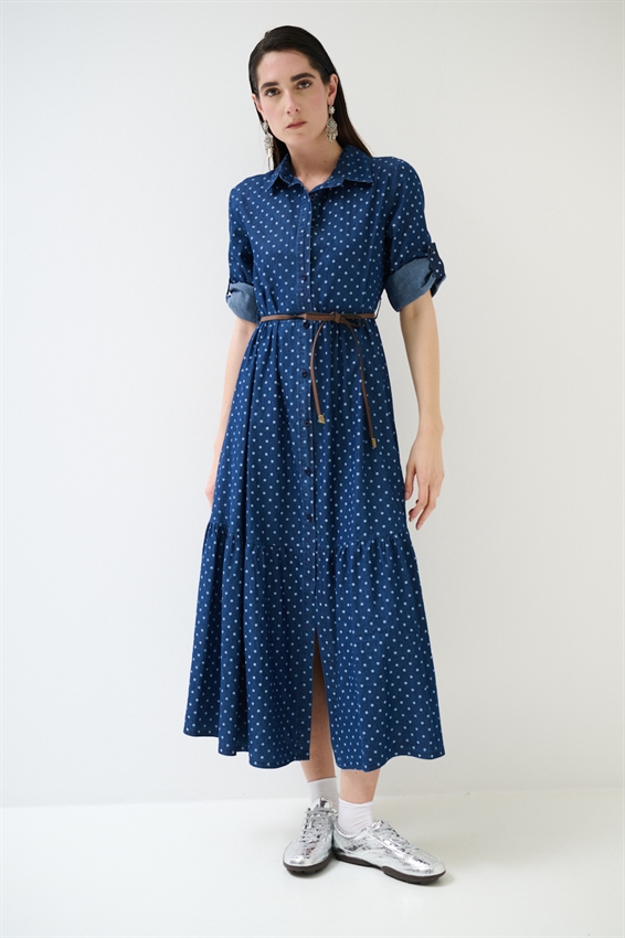 ABITO CHEMISIER A POIS CON MEZZA MANICA