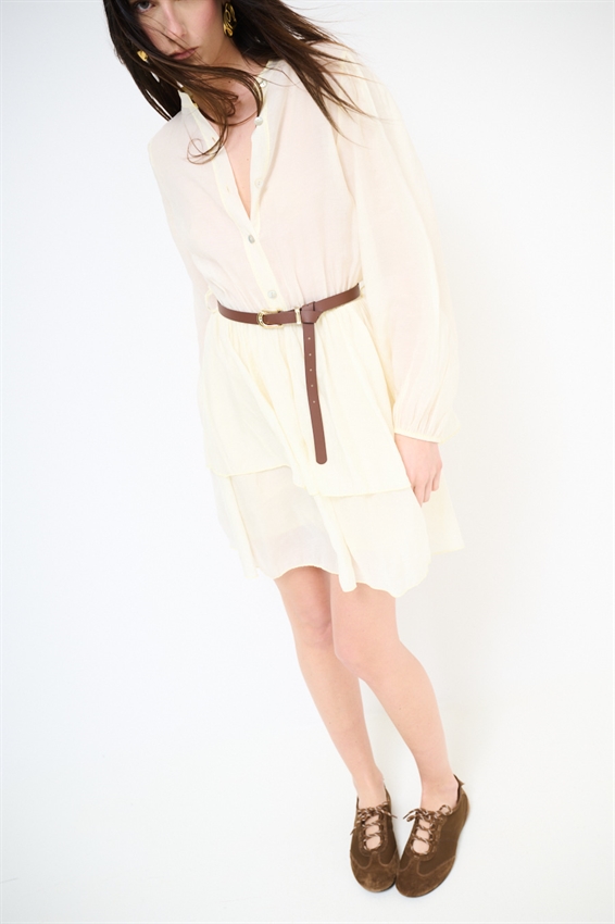 ABITO CORTO CON BALZA E CINTURA BURRO