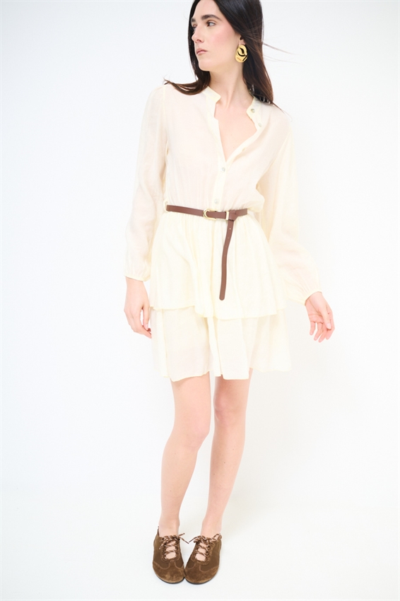 ABITO CORTO CON BALZA E CINTURA BURRO