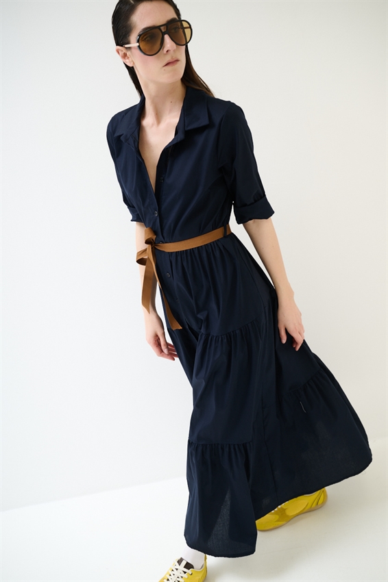 ABITO CHEMISIER LUNGO CON BALZE E MANICA A 3/4