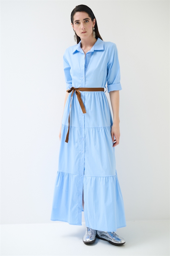 ABITO CHEMISIER LUNGO CON BALZE E MANICA A 3/4