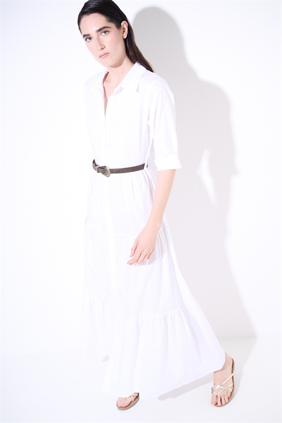 ABITO CHEMISIER LUNGO CON BALZE E MANICA A 3/4