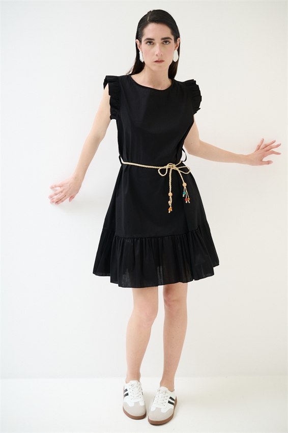 ABITO CORTO CON BALZA SUL FONDO