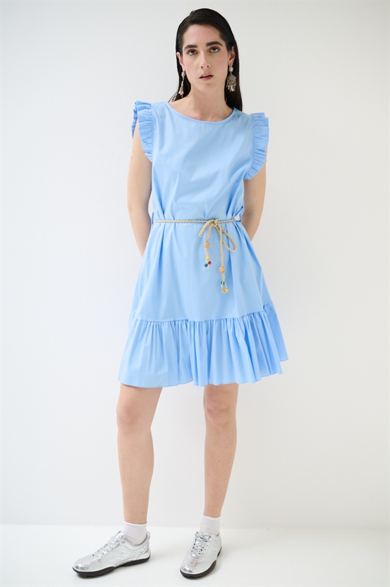 ABITO CORTO CON BALZA SUL FONDO