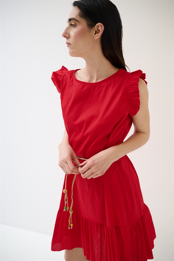 ABITO CORTO CON BALZA SUL FONDO