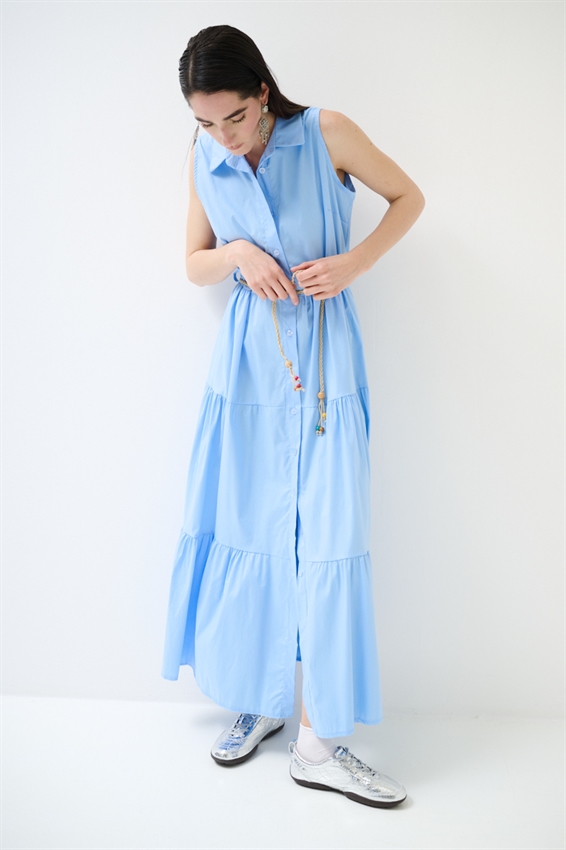 ABITO CHEMISIER LUNGO SMANICATO A BALZE