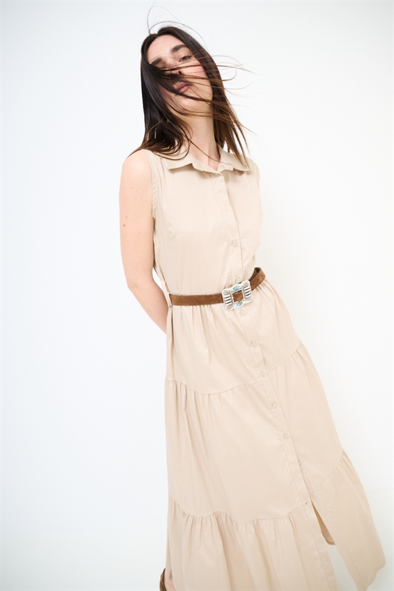 ABITO CHEMISIER LUNGO SMANICATO A BALZE