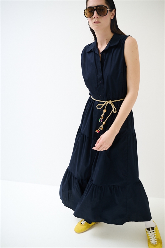 ABITO CHEMISIER LUNGO SMANICATO A BALZE BLU