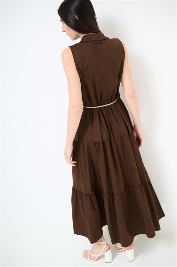 ABITO CHEMISIER LUNGO SMANICATO A BALZE MORO