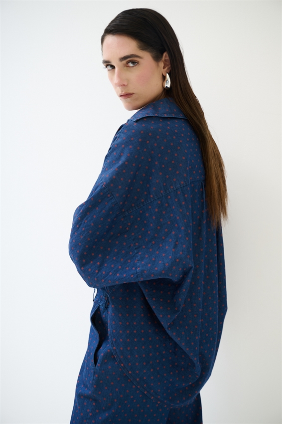 CAMICIA A POIS ROSSO/BLU